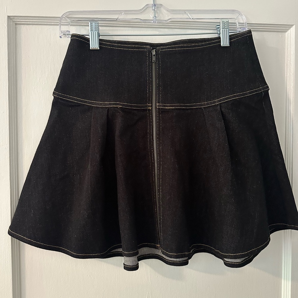 New With Tags (NWT)  Dark Denim Zipper Front Mini Skirt